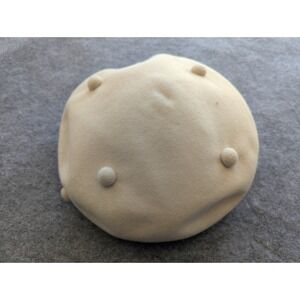 Vtg GLENOVER NY Henry Pollak Womens Beret Wool Felt Ivory 7" Diameter